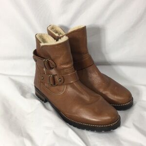 Fabianelli Woman’s Cognac Brown Ankle Boots Italian Made Size 11 GREAT Cond…